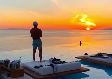 Zachód słońca na Mykonos