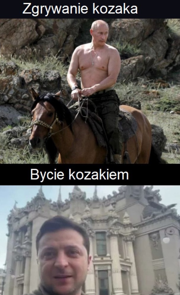 Wołodymyr Zełenski Putin na koniu