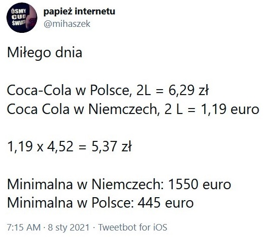 Ceny Coca Coli w Niemczech i w Polsce