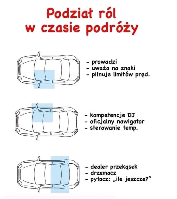 Podział ról w czasie podróży